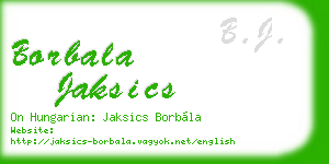 borbala jaksics business card